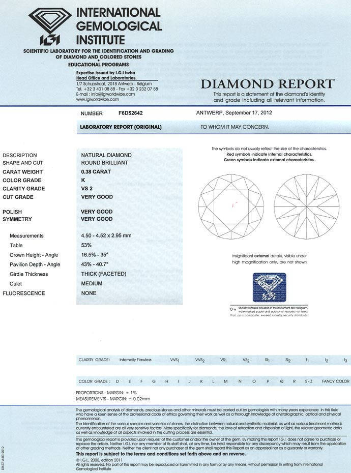 Foto 9 - Diamant 0,38ct Brillant Zertifikat von IGI, Top Cape VS, D6637