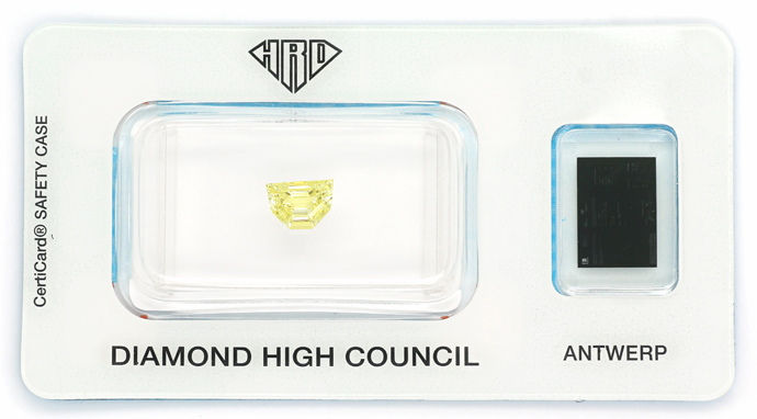 Foto 1 - Diamant 0,72ct Fancy Yellow Zitrone Shield Schliff, HRD, D6666