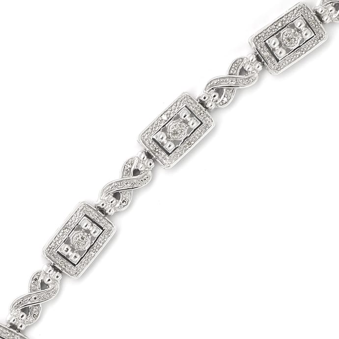 Foto 6 - 163 Diamanten Silber Set Collier Ring Ohrhänger Armband, R9831