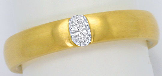 Foto 2 - Ovaler Diamant 0,1ct in massivem Spannring 14K Gelbgold, S4668