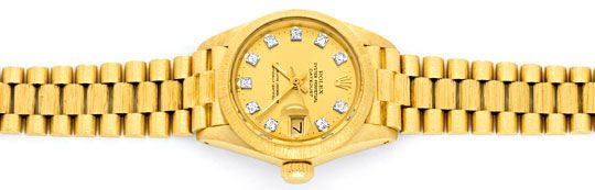Foto 1 - Rolex Damen-Armbanduhr Gold-Diamant Zifferblatt Geprüft, U1309