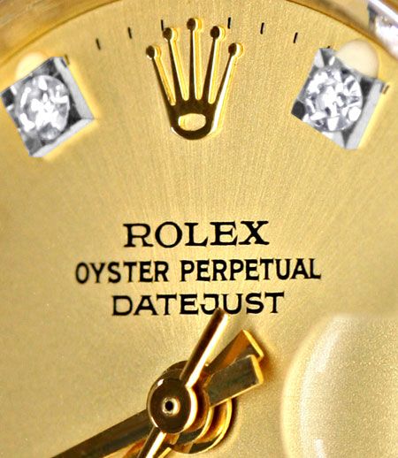 Foto 3 - Rolex Damen-Armbanduhr Gold-Diamant Zifferblatt Geprüft, U1309