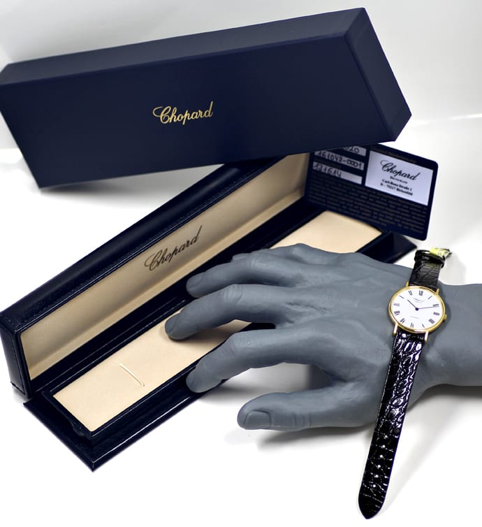 Foto 9 - Chopard Classic Homme Automatik-Uhr Gold Kroko, U1478